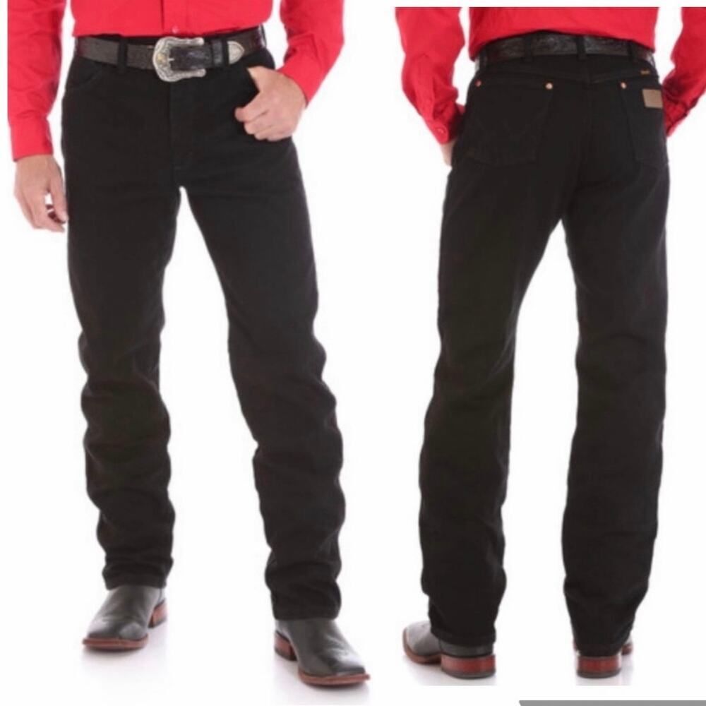 Vintage Wrangler Jeans Mens 35x35 Black Cowboy Cut Original Fit 13MWZWK 90s